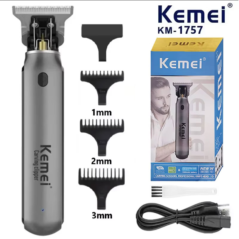 KEMEI Elektrische T9 Haarschneidemaschine Herren Haarschneidemaschine Professioneller Haarschneider Bart Wiederaufladbarer Ölkopf Trimer KM-1757