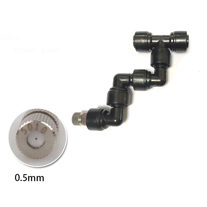 360 Adjustable Fogger Mist Sprinkler Atomizing Misting Nozzle Kit Spray Injector Brass Nozzle: PURPLE