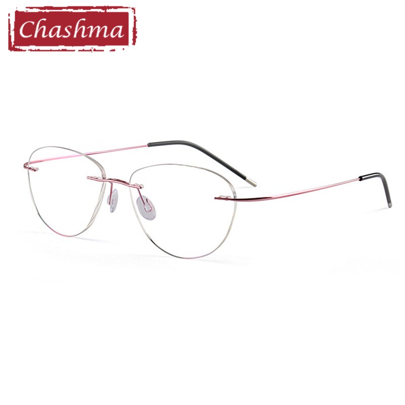 Lunettes en titane ultraléger lunettes optiques, monture pour hommes et femmes, verres transparents: Pink
