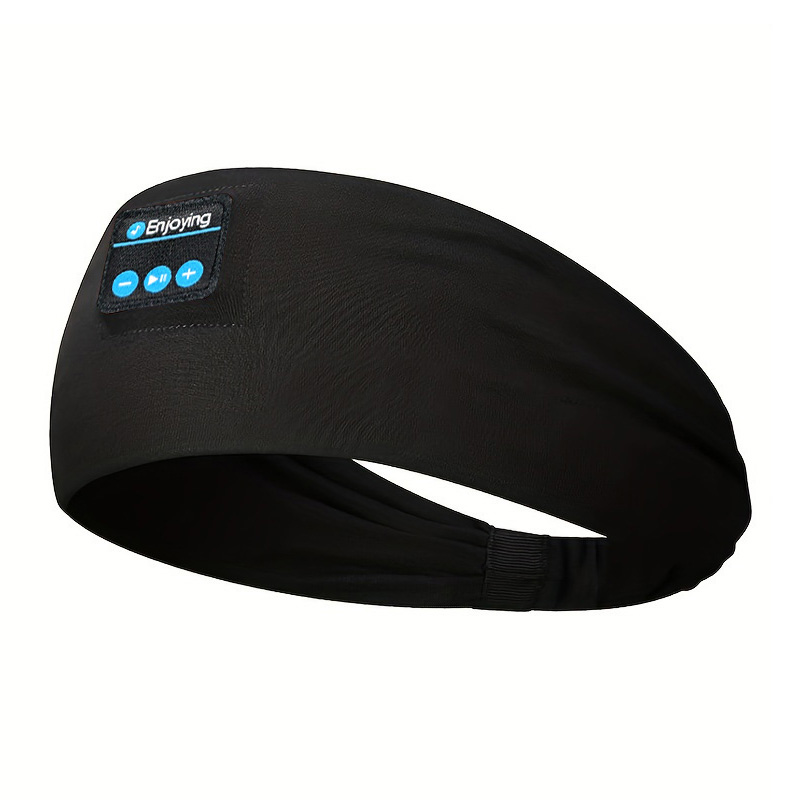 Sporthoofdbanden Draadloze Bluetooth-hoofdtelefoon Hoofdband Slaapmuziek Oogmasker Zachte elastische yoga-haarbanden Zweetbandjes voor buiten: WHITE
