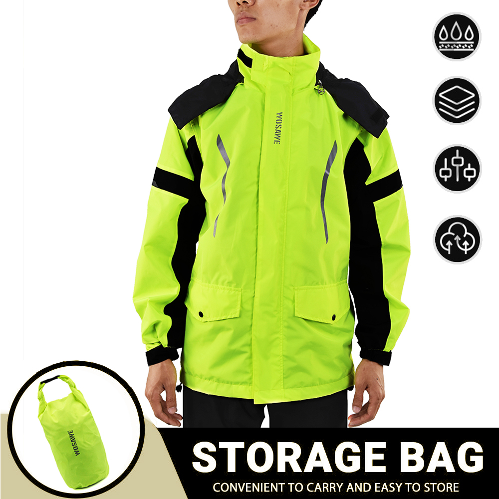WOSAWE Motocicleta Impermeável Impermeável Masculina Impermeável Terno De Motocross Motocicleta Chuva Jacket Split Chuva Pano: XL / Cinza escuro