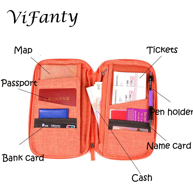 Passport Holder-Travel Passport Wallet Document Holder Organizer with Removable Strap for Men & Women