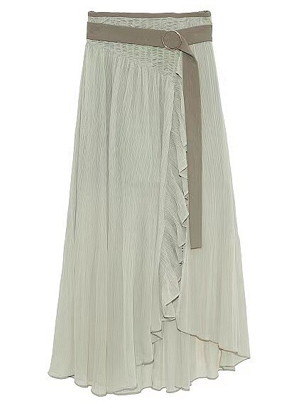 spring Japanese women's irregular plaid slit skirt: Mint / S