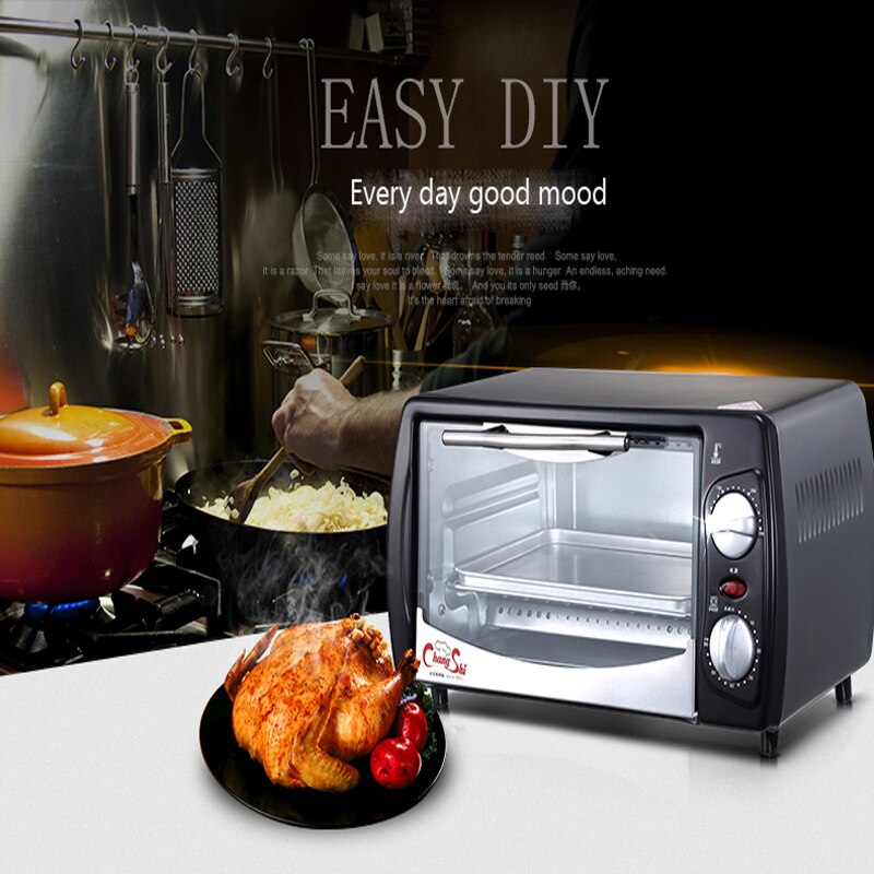 Household Mini Baking Oven 12L Stainless Steel Electric Glass Oven Cake Toaster Kitchen Appliances CS1201A