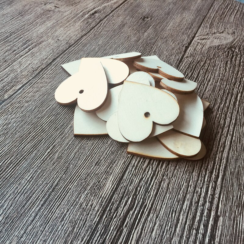 100 Stuks 10/20 Mm Houten Hart Met Gat Vormen Versieringen Kleine Mini Vorm Craft Voor Home Verjaardagsfeestje bruiloft Decoratie