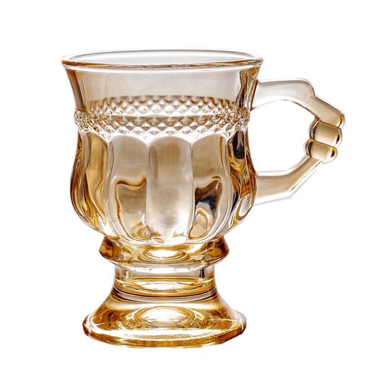 ♕S-Retro Stijl Wijn Cup Thee Kleur Zwarte Thee Cup Melk Thee Cup Amber Glas