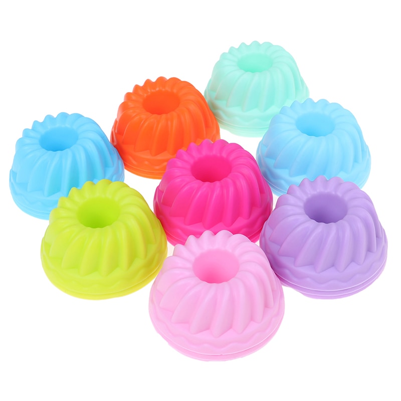 12pcs/set Baking Jelly Mould Silicone Pudding Cupcake Muffin Donut Mold