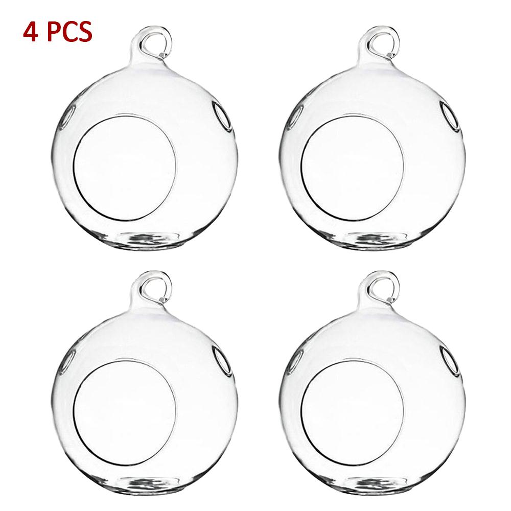 Globe Shape Glass Candlestick Candle Holder Succulent Style Clear Round Light Home Decors Wedding Dia.6CM Tea Light Holder