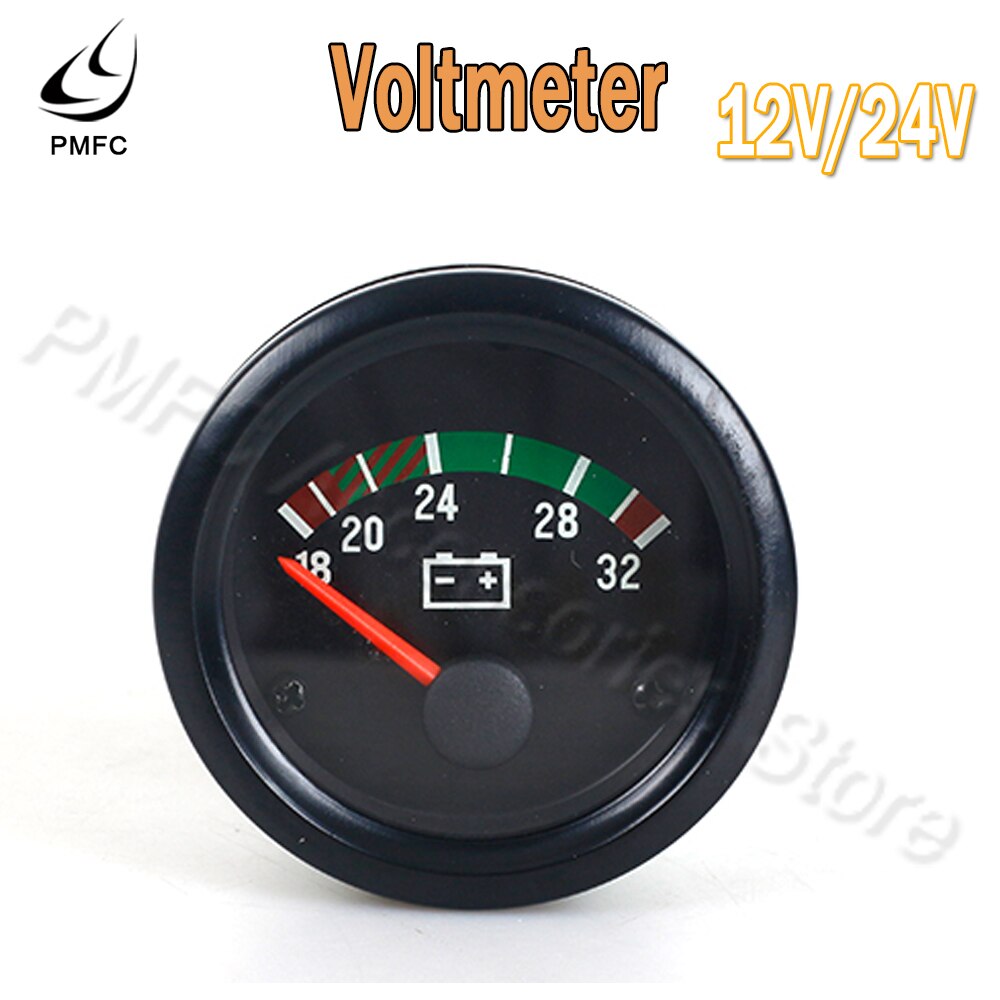 PMFC 2" 52mm VDO Car Meter Volt Gauge Voltage Meter 8 16v/18 32v Pointer 12v/24v Universal