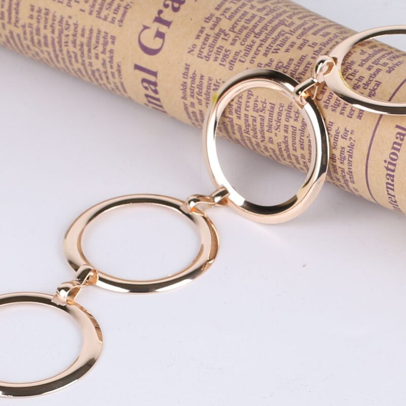 Gold Ring Chain Belt Metal Female Round Alloy Women Circle Waist Dress Belts