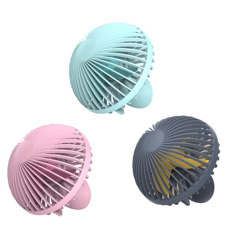 Przenośny wiatrak biurowy w kształcie grzyba, cichy mini osobisty wentylator USB robić biura i pulpitu 3 kolory niebieski szary różowy