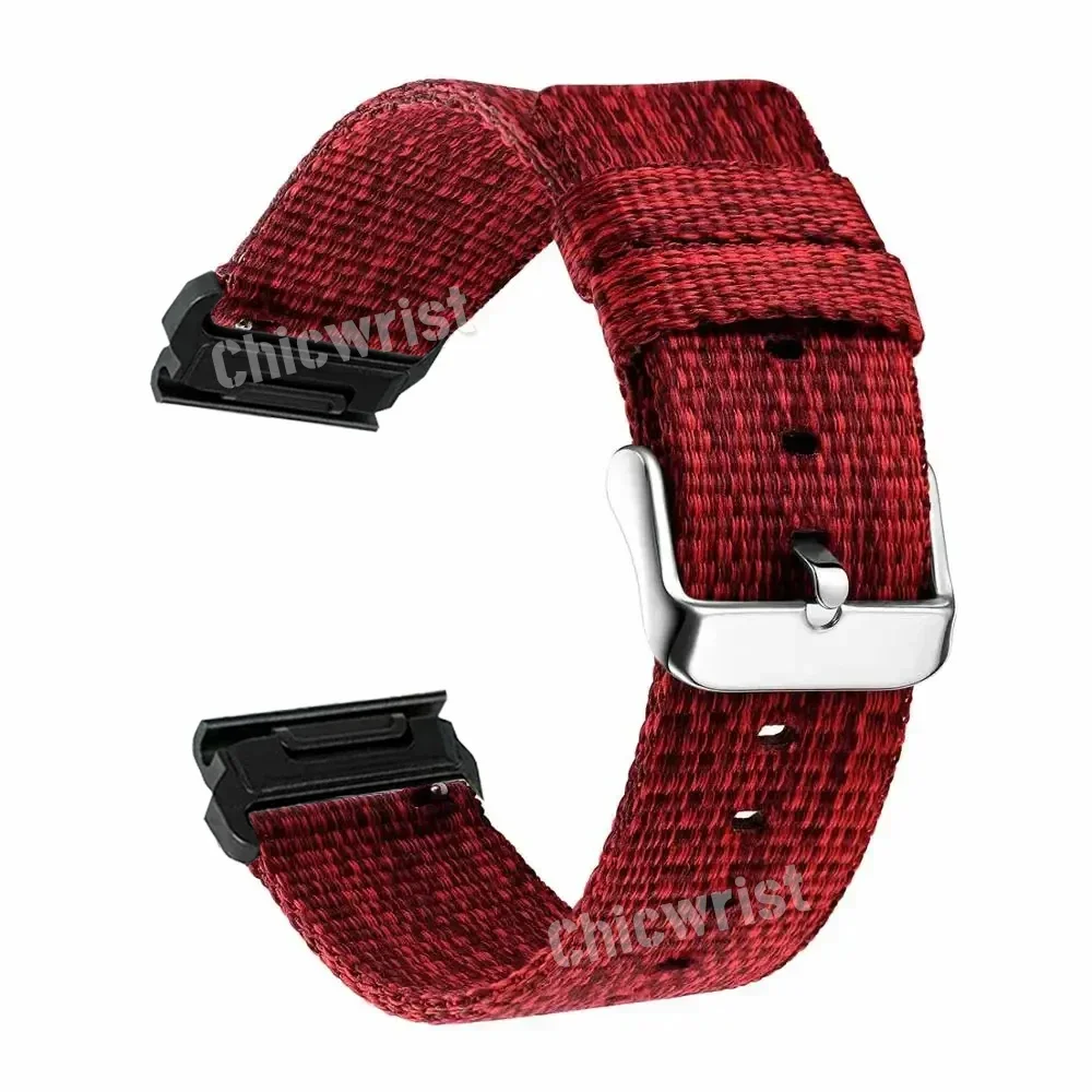 26mm 22mm nylon klokkereim til garmin watch fenix 8 7x 6x 7 5 6 pro 5x tactix 7 pro armbånd stropp smartklokke erstatningsarmbånd: Svart grønn / 22mm