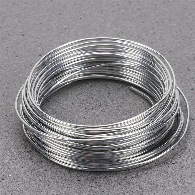 3 pièces bricolage jardinage fil de fer jardin pliable artisanat fil fil de fer doux fil d'argile pour bricolage artisanat faisant (argent diamètre 1.6MM)