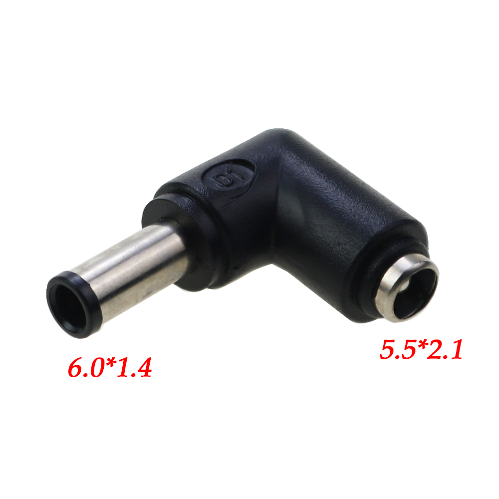 1PC DC Power Converter Plug 5.5x2.1mm Internal Thread To 90 Degrees 5.5x2.5 6.0X1.4 4.0X1.7mm External Thread Adapter Connector: Orange