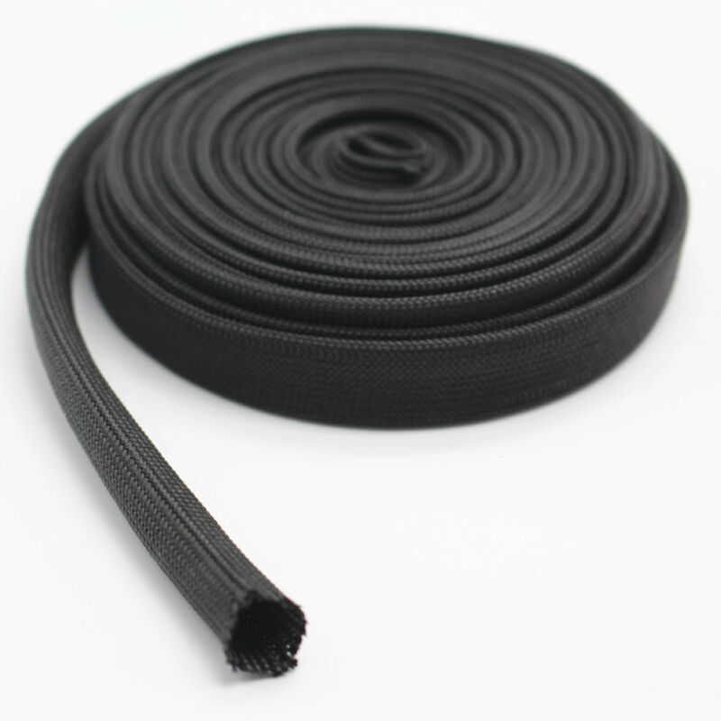 22mm * 300cm Protector de calor Universal manga tejida de fibra de vidrio Cable de bujía negra alta temperatura 1200F accesorio de coche