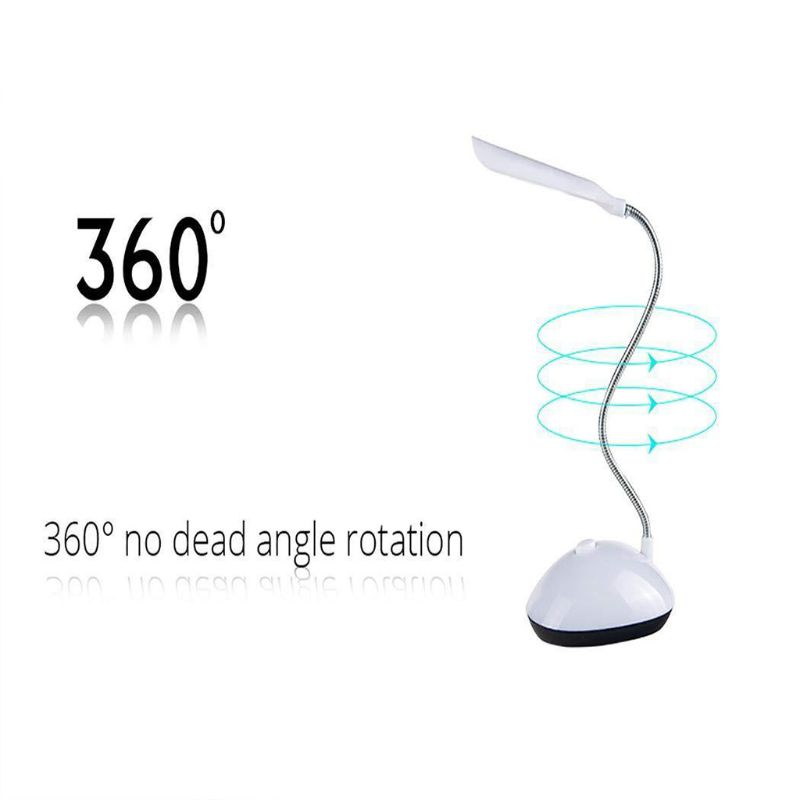 Batterie angetrieben Mini LED Schreibtisch Lampe 360 Grad Drehung Lesen Tisch Nacht Licht Y98E
