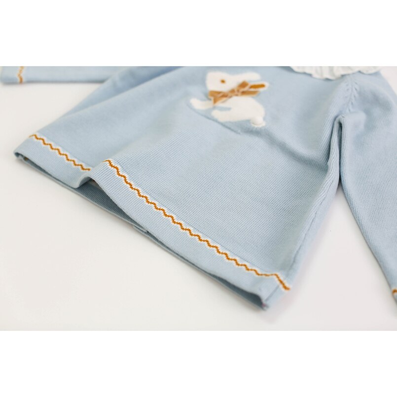 Cartoon bunny newborn baby girls long sleeve sweater cotton knitted pullovers for girls tops clothes children sweater 0-2