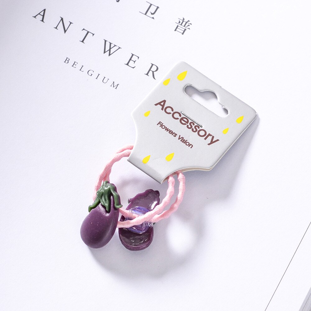 ¡Novedad de ! 2 bandas elásticas para el pelo de frutas y verduras, accesorios para el pelo de la serie para niñas y niños, tocados