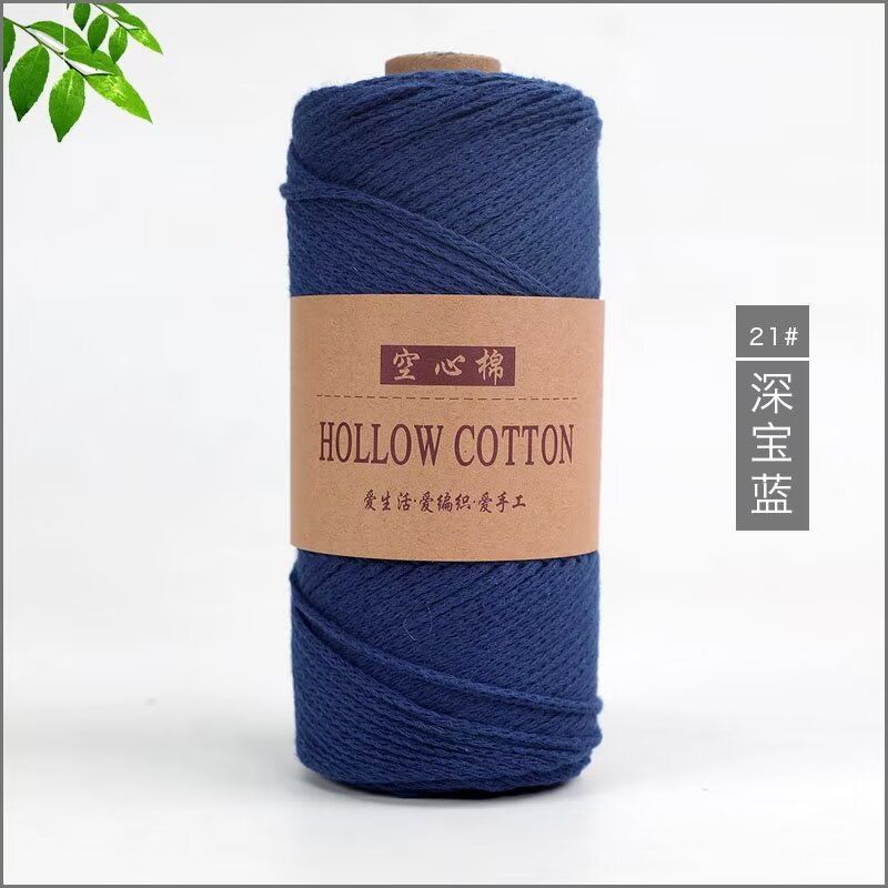 Hollow Cotton Thread Linen Yarn 150g Round Strand Medium Thick Cotton Thread Hand Woven DIY Crochet Hook Hat Bag Material