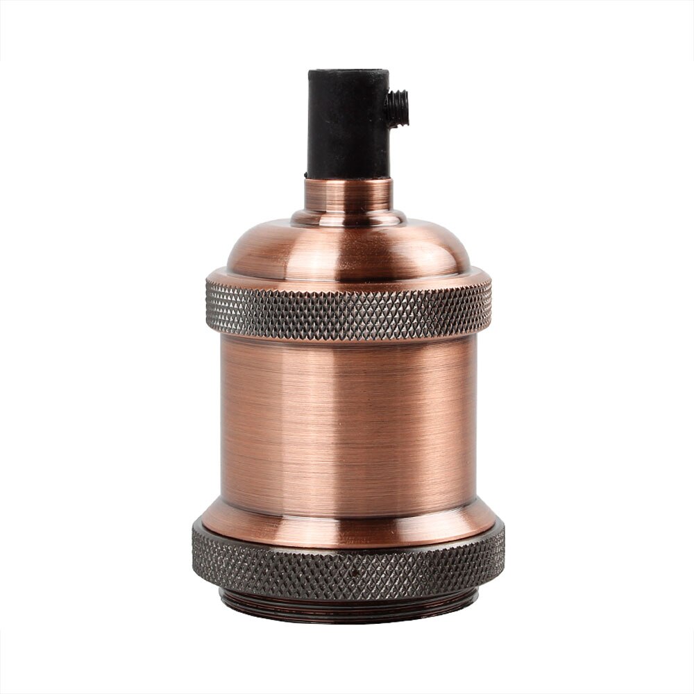 Vintage Edison Lamp Base Pendant light E27 Screw Bulb base Aluminum Light Socket Industrial Retro Fittings lamp holder Fixture: Red Bronze