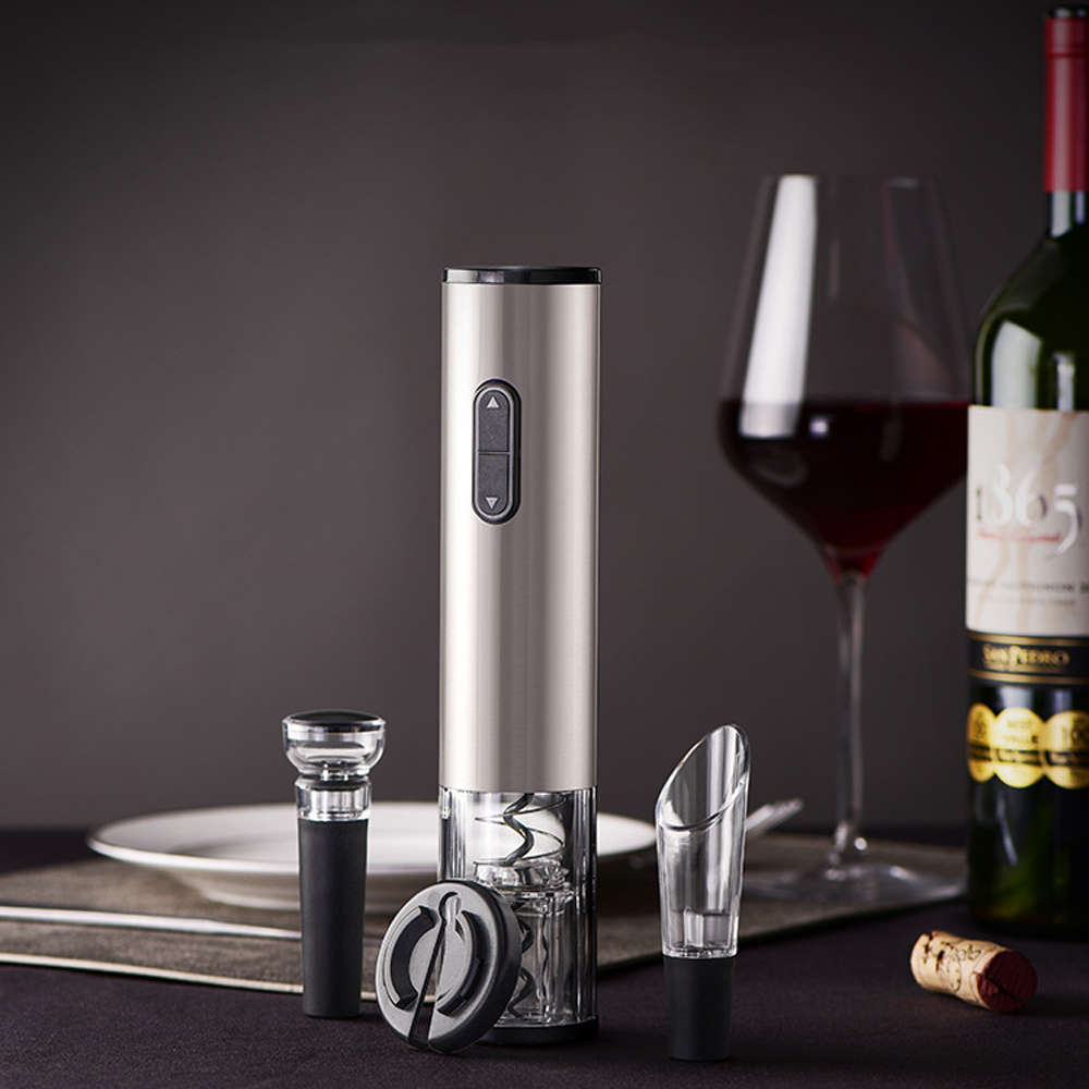 Ouvre-bouteille de vin électrique Rechargeable, tire-bouchon, ensemble de coupe en aluminium, ouvre-bouteille automatique pour gadgets de cuisine de vin, ouvre-boîte