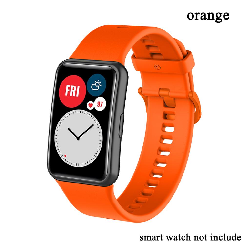 Pulseira de substituição para huawei relógio ajuste banda para huawei ajuste pulseira silicone TIA-B09 acessórios relógio inteligente cinto loop: orange