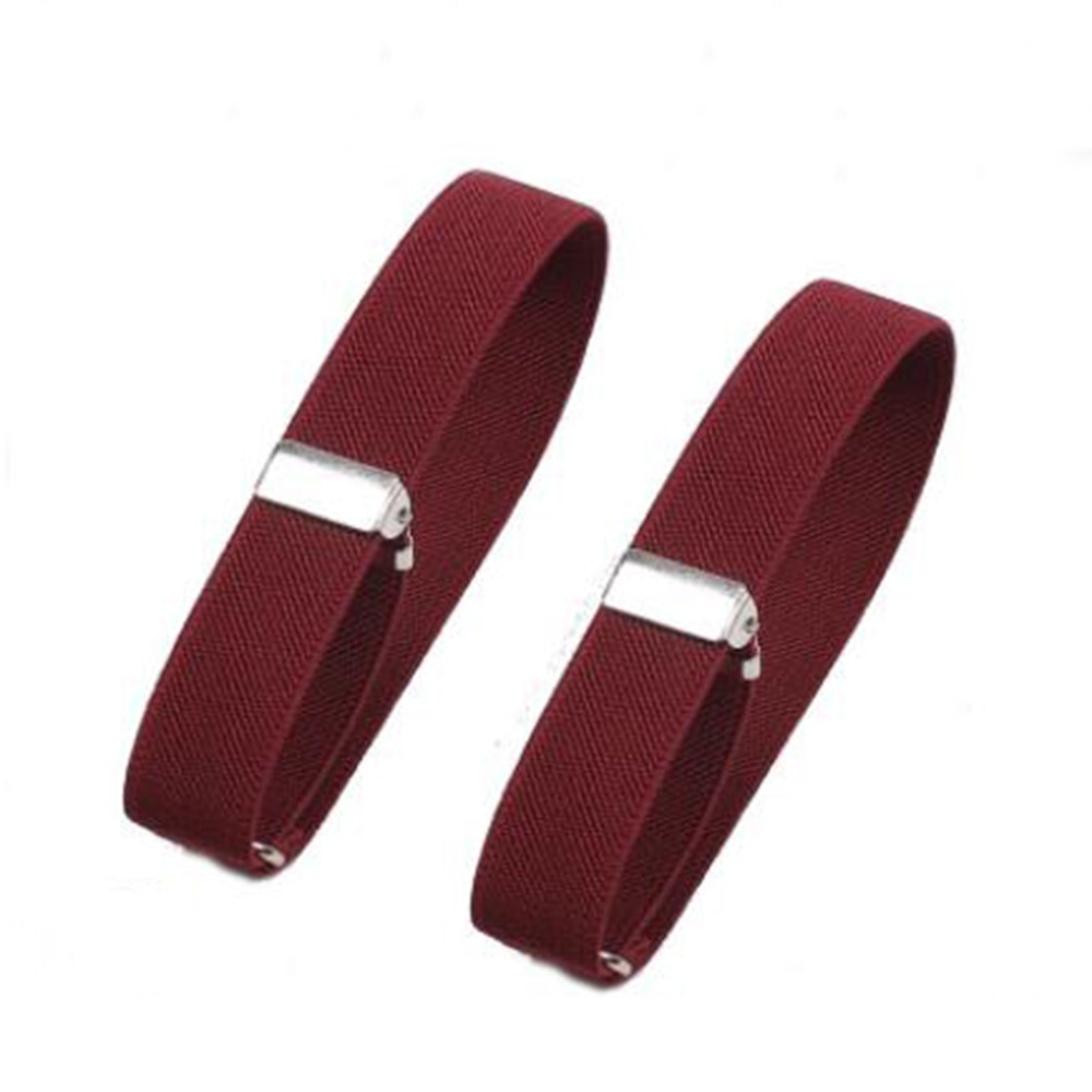 1Pair Elastic Armband Shirt Sleeve Holder Women Men Adjustable Arm Bands for Party Wedding Clothing Accessories Business: Wine Red