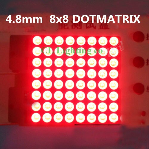 Ultra Bright 8x8 LED Dot Matrix Display 4.8mm Diameter CA Anode Red P6 semi-outdoor digital tube