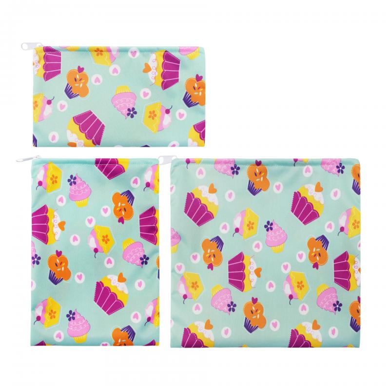 3Pcs/Set Lunch Bag Reusable Sandwich Bag Snack Bag Lunch Box With Zipper Washable Food Safety BPA Free Eco-friendly Waterproof: 06 3pcs