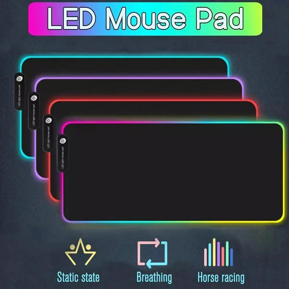 Diy Large Mouse Pad HD Custom Led Rgb Mousepad Luminescence Mouse mat Computer Laptop Gamer Pasd PC Gaming Cool Big Desk Mat XXL