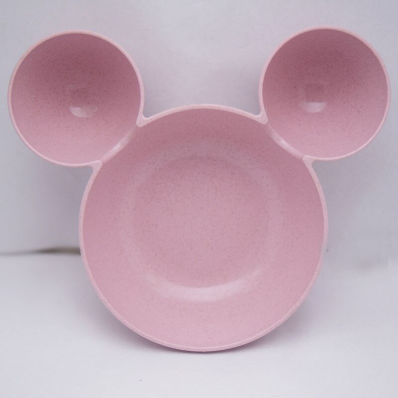 Cuenco de dibujos animados para niños, cuencos de plástico para cocina de paja de trigo Natural, plato de comida rápida, vajilla de viaje