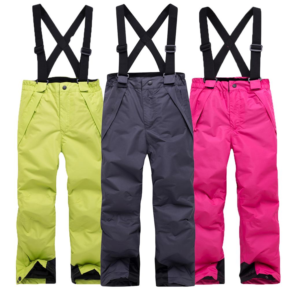 2019Children Winter Warm Breathable Waterproof Windproof Snowboard Pant Pantalones Snowboard Hombre Candy Color Outdoor Ski Pant