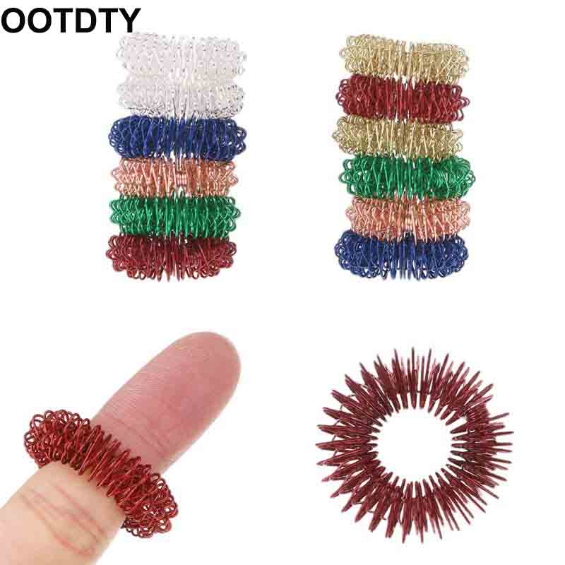 12PCS Spiky Sensoriale Dito Digitopressione Anello Agitarsi Giocattolo Per I Bambini Adulti Silenzioso Stress Relief Massaggiatore Aiuta Con La Messa A Fuoco di ADHD autis