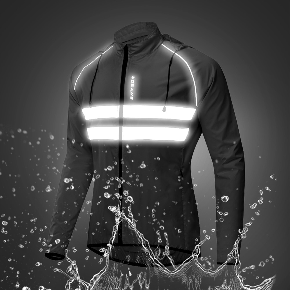 BERGRISAR Waterdichte Fietsen Running Jas Heren Hooded Cycle Regenfiets