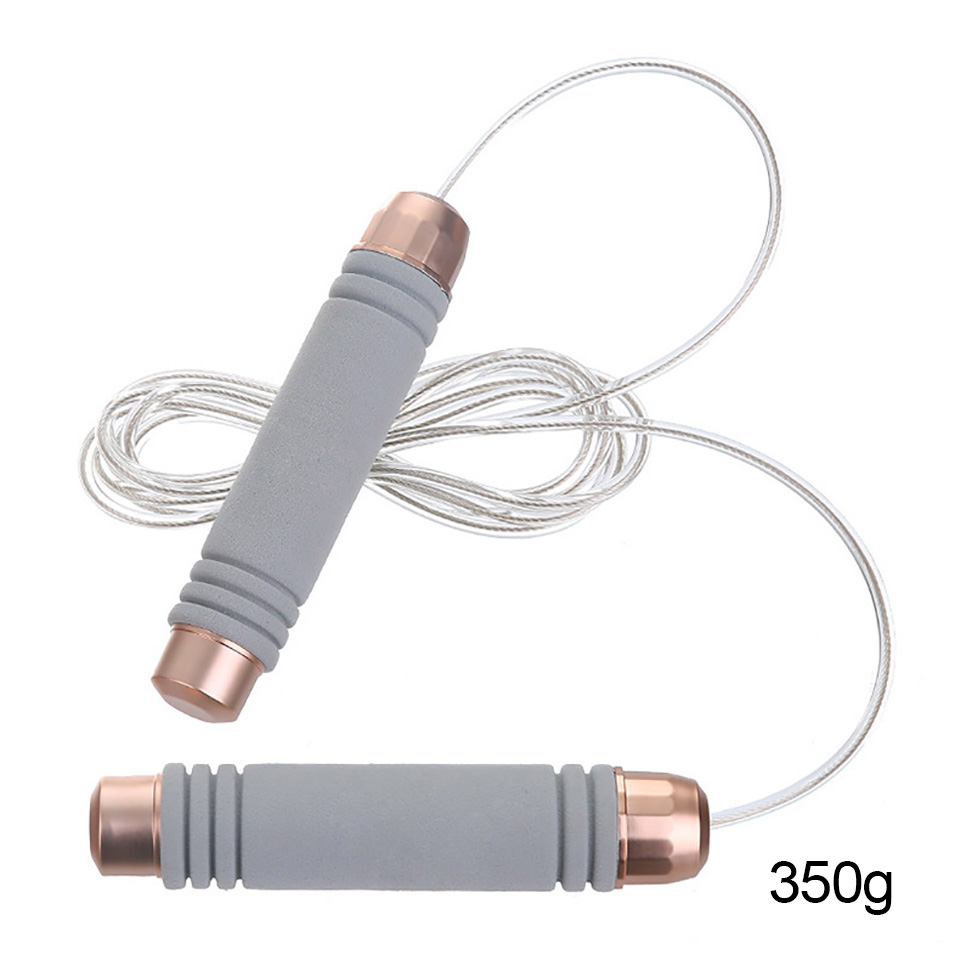 GOBYGO Steel Wire Weight-bearing Skipping Rope Jumping Rope Competition Yoga Fitness Training Home Portable Fitness Equipment: Type B-Gray 350g