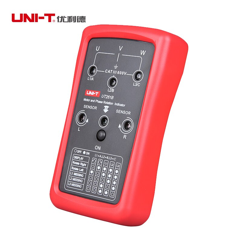 UNI-T UT261B 3 Phase Sequence Rotation Indicator Tester Meter for 15Hz~400Hz Motor Rotation Meter Sequence Tester