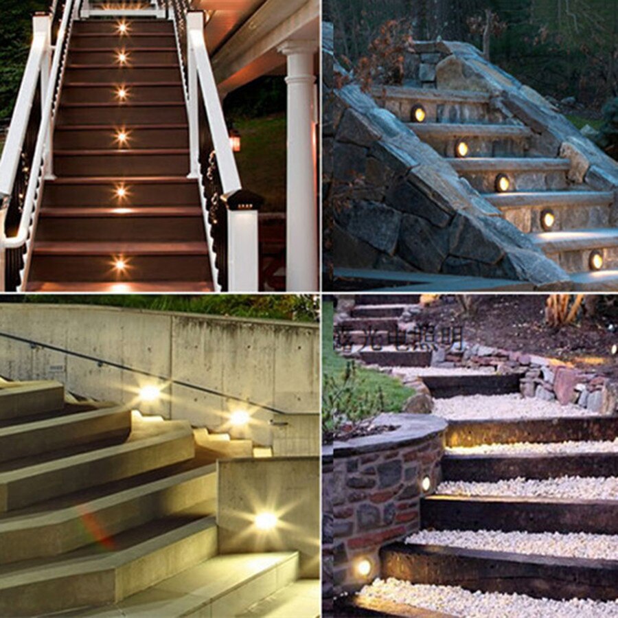 BEIAIDI 6pcs/Lot 3W LED Recessed Stair Step Light Outdoor Floor Stair Aisle Corner Light Villa Hotel Garden Footlight Wall Light