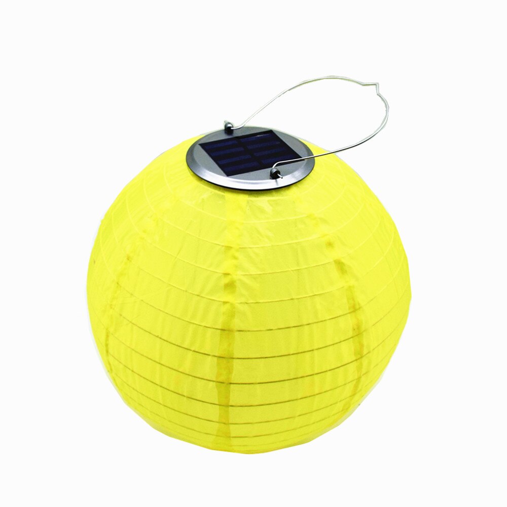 Luces de hadas solares de jardín para exteriores, linternas LED para festivales, lámpara colgante China para celebraciones, iluminación de paisaje impermeable en 7 colores: Amarillo