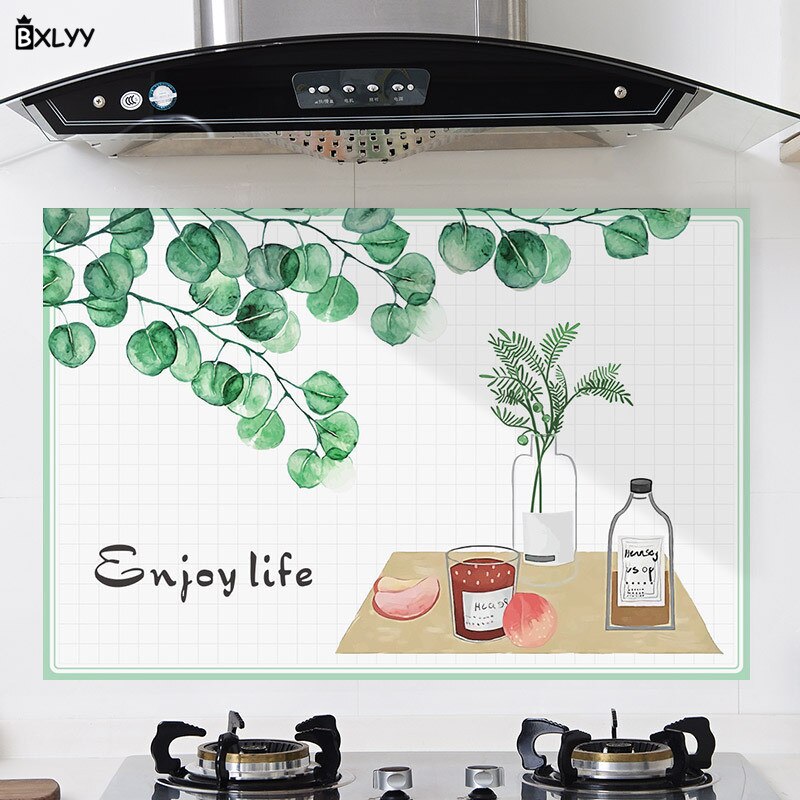 Bxlyy 60 * 90cm kök oljesäkra klistermärken hem spis hög temperatur oljesäkra klistermärken skåp pad kökstillbehör .75z