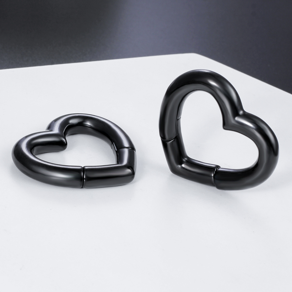 Twolobes 2 uds corazón 316 medidores de acero inoxidable túneles para lóbulo estirado pesas para oreja perchas Piercing joyería del cuerpo