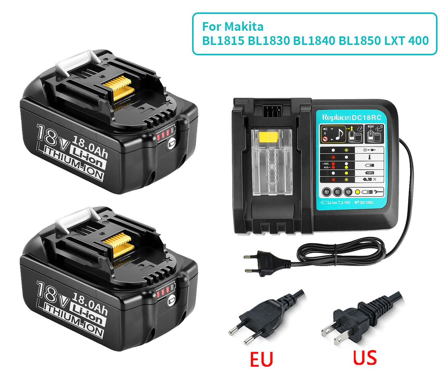 Bl1860 til makita 18v 18000 mah 18.0ah genopladeligt elværktøj batteri med led li-ion udskiftning  bl1860b bl1860 bl1850