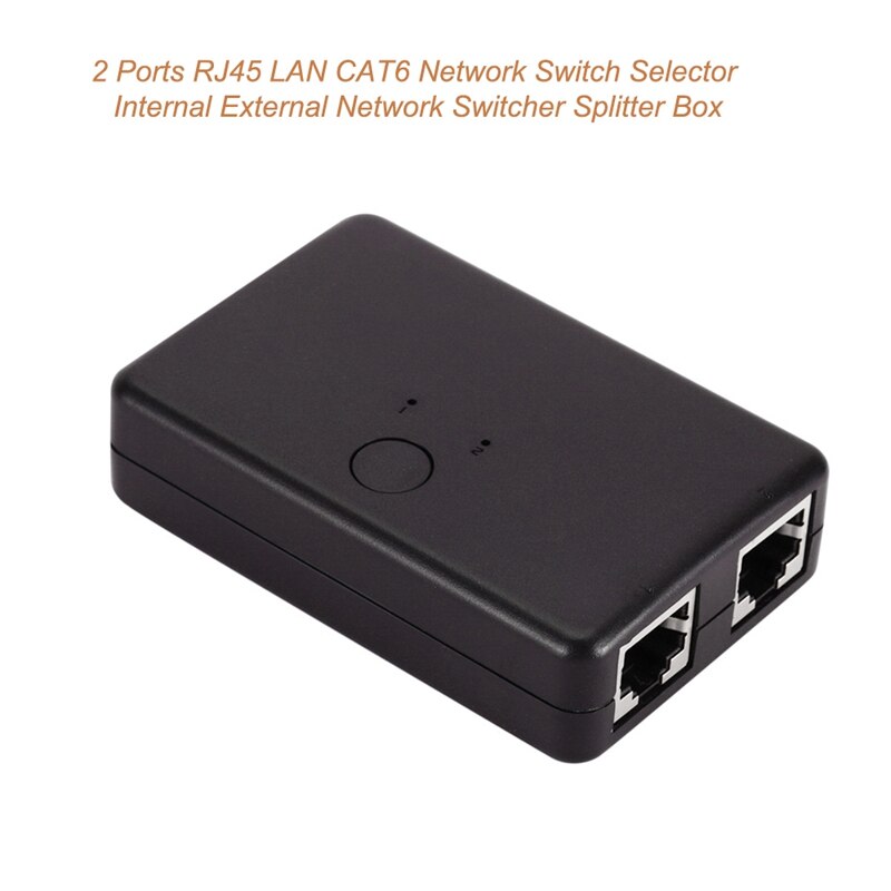 2 Ports Network Switch 2 in 1 Out Ethernet Network Cable Splitter Connector Adapter