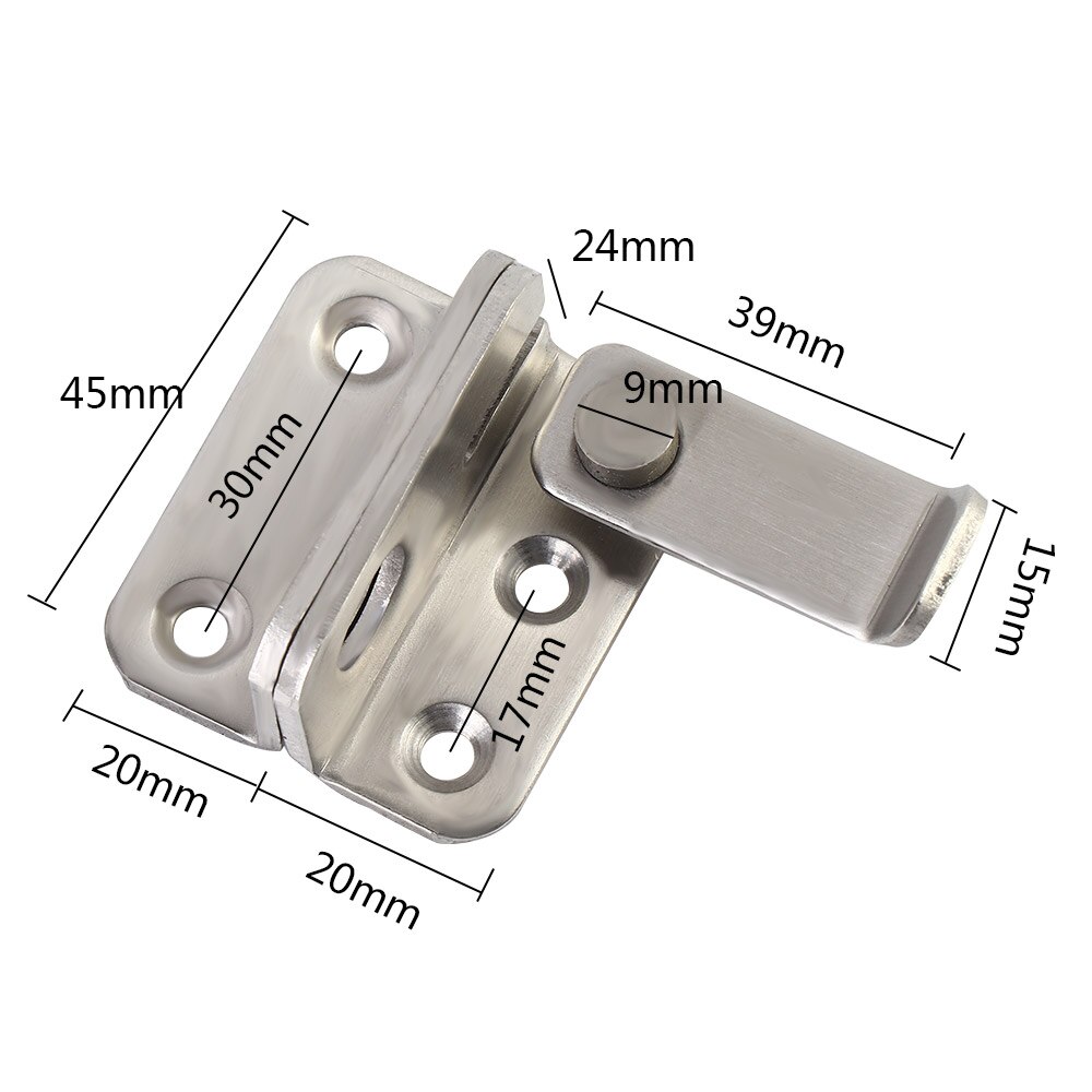Turn On Left / Right Simple Bolt Anti-theft Security Door Thick Stainless Steel Thicken Bolt Locker Lock Hasp