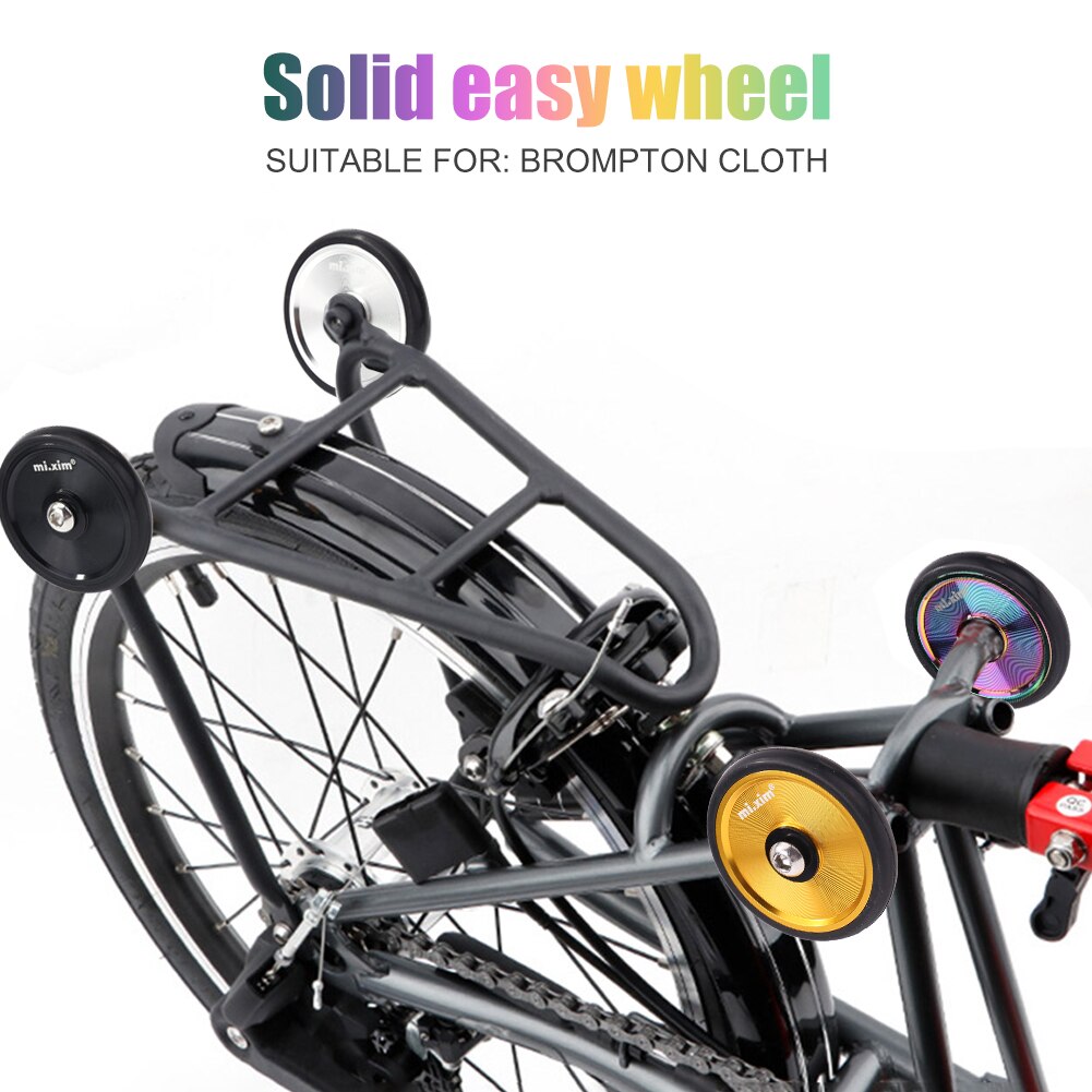 1 Pcs Seal Bicycle Easywheel Lightweight Aluminum Alloy Bearing Easy Wheels For Brompton Bike Rack 5 Color Folding Push Wheel