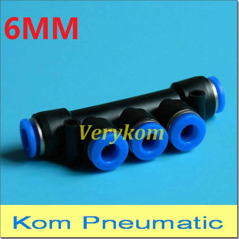 Verykom Pneumatische 5 Way APK-6 Push In 6mm Tube Air Montage Union Triple Meerdere Pijp Connector PK-6 PK-06 6 MM-6 MM