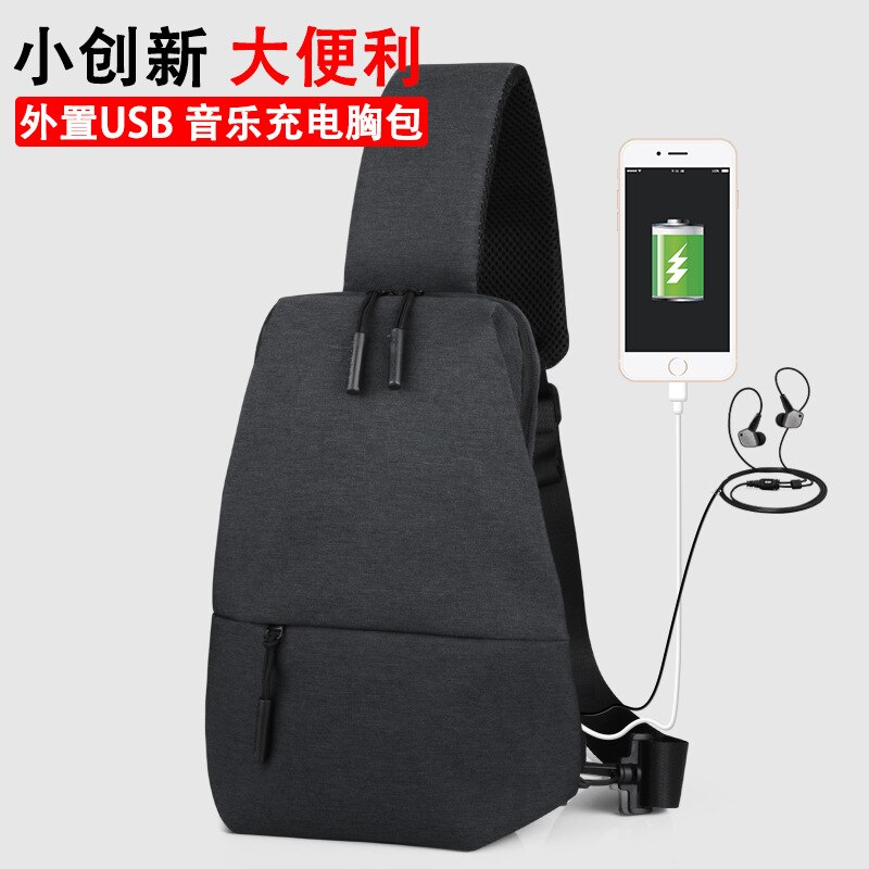 Female Male Travel Bag Shoulder Bag Chest Pack Business shoulder bags Anti theft Crossbody Bag Casual Style Bags: Black