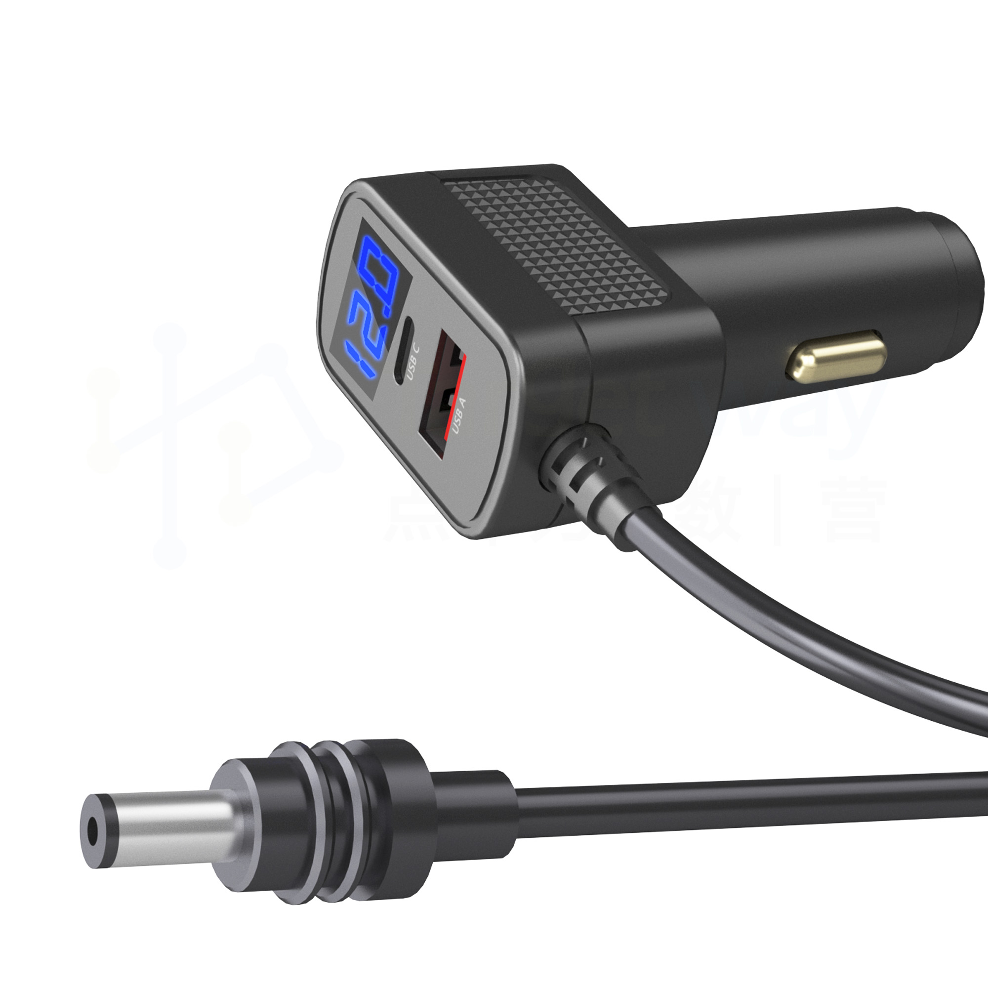 3M Starlink Mini Power Cable 100W 12V-24V Cigarrete Lighter Adapter to DC Power Cable with USB Type-C Port and Voltmeter