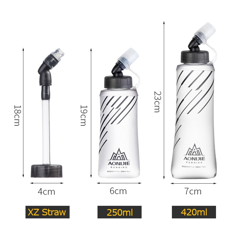 AONIJIE-botella de agua plegable SD21 Frasco blando, 250ml, 420ml, hidratación, vejiga de agua para correr, Maratón, ciclismo, senderismo