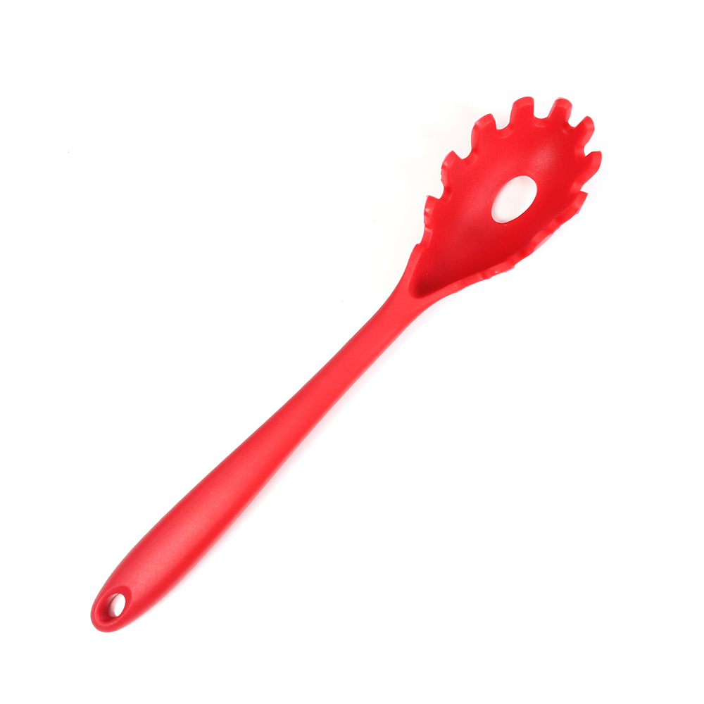 5-13 Pcs Siliconen Koken Tools Keukengerei Set Accessoires Met Opbergdoos Tong Spatel Met Houten Handvat Anti-aanbak kookgerei: Red Pasta Fork