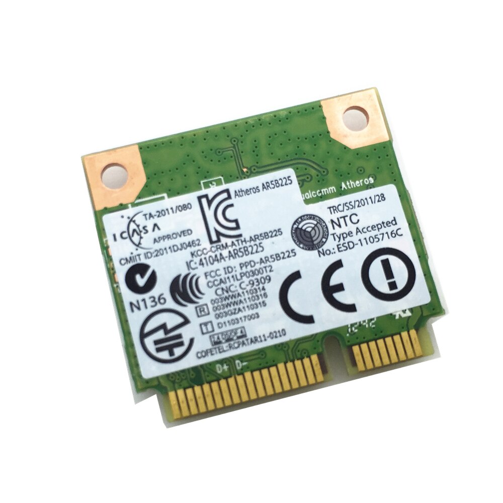 Voor V1440 1450 1540 1550 DW1703 AR5B225 802.11 b/g/n Draadloze 300 M & Bluetooth 4.0 Combo Mini PCI Card